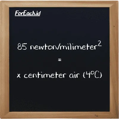 Contoh konversi newton/milimeter<sup>2</sup> ke centimeter air (4<sup>o</sup>C) (N/mm<sup>2</sup> ke cmH2O)